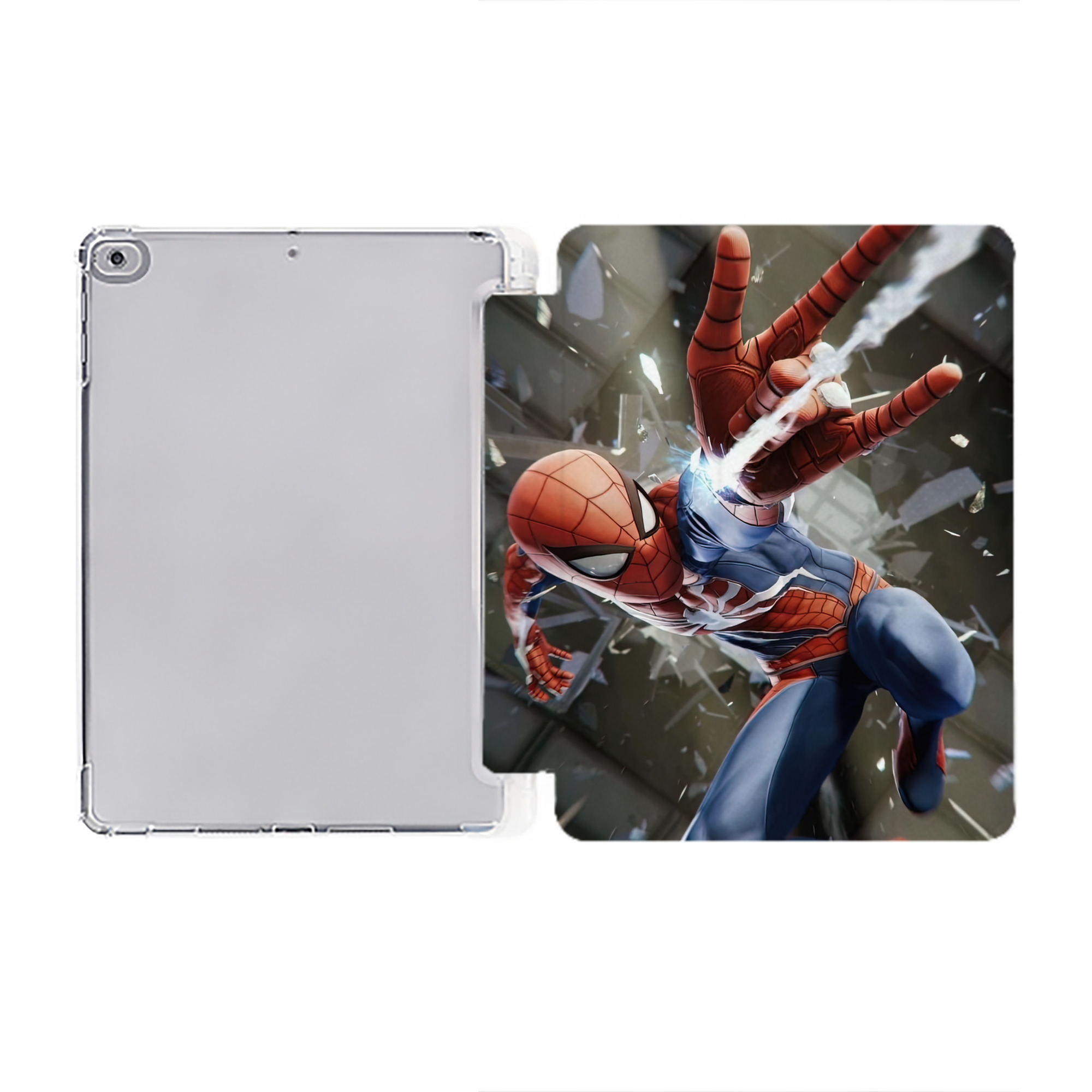 （画像用） Spider Man スパイダーマン IPad ケース ペン収納付き 三つ折りスタンド PUレザー×シリコン 対応機種9.5/10.5/10.9インチ